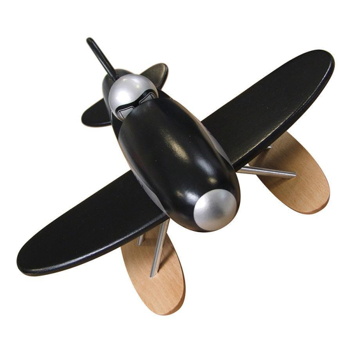 Hidroavion negru din lemn lacuit - Made in France - Vilac [2]
