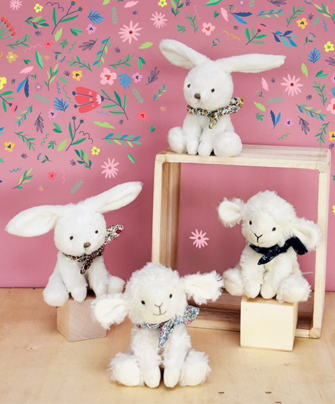 Iepuras Doudou® - jucarie de plus, 12 cm, cu esarfa [2]