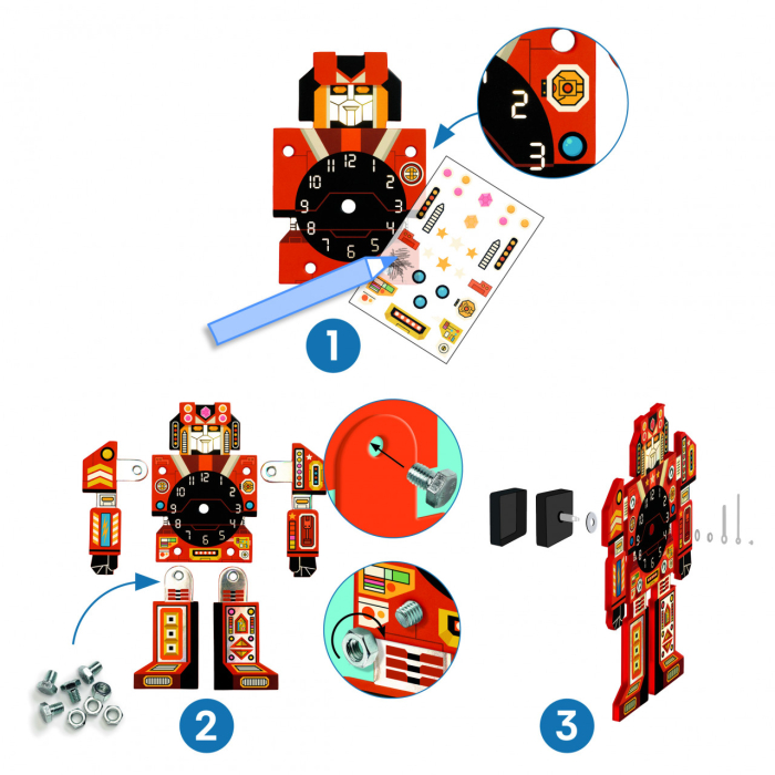 Joc creativ DIY Ceasul robot, Djeco [4]