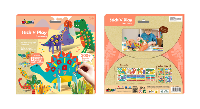 Joc creativ Stick'N'Play cu scene 3D si stickere repozitionabile - Lumea Dinozaurilor [8]