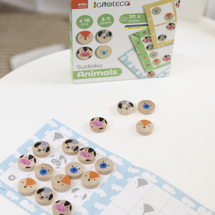 Joc de logica din lemn „Sudoku Animale” 16 piese [3]