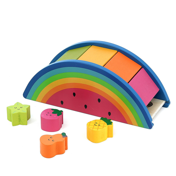 Joc din lemn sortator de forme - Curcubeu cu fructe Andy Westface - Vilac [4]