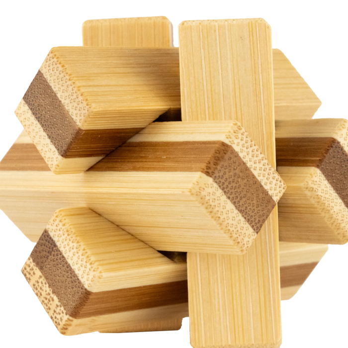 Joc logic IQ 3D din bambus, 12 piese - Jungle Jumble [3]