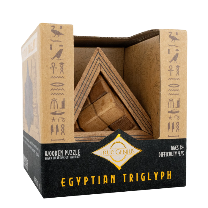 Joc logic IQ 3D din lemn cu cub ascuns - Egyptian Triglyph [4]