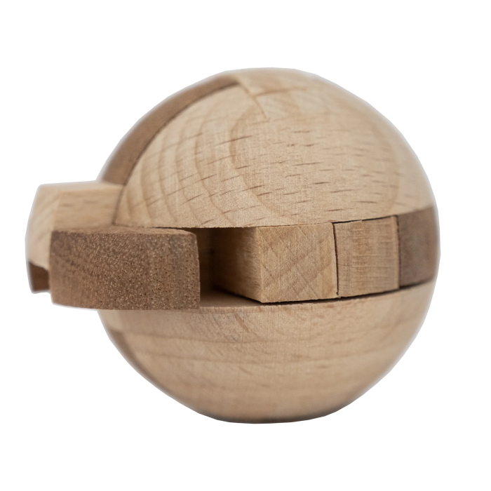 Joc logic IQ 3D din lemn, puzzle sferic - Aztec Sun Stone [3]