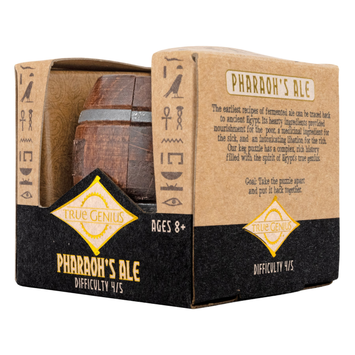Joc logic IQ 3D din lemn, puzzle tip butoi - Pharaoh's Ale [6]