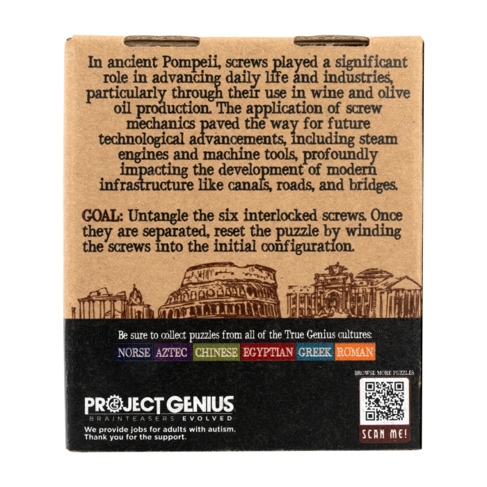 Joc logic IQ din metal cu 6 suruburi - Bolts of Pompeii [2]