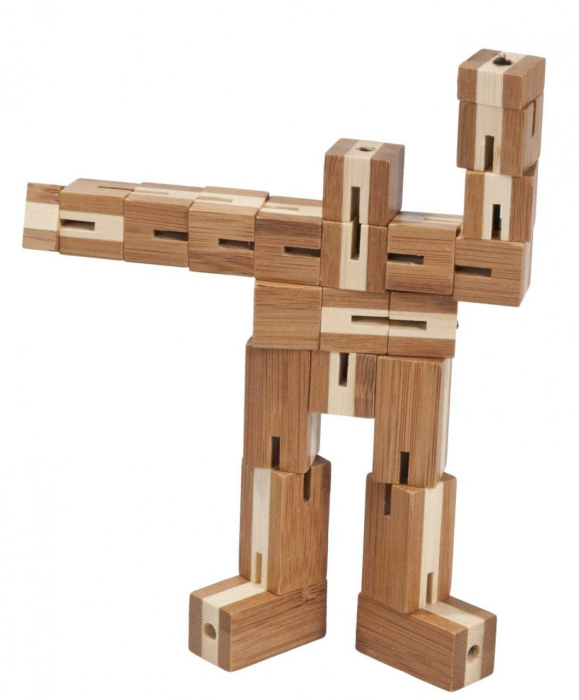 Joc logic puzzle 3D din bambus Flexi-cub [3]