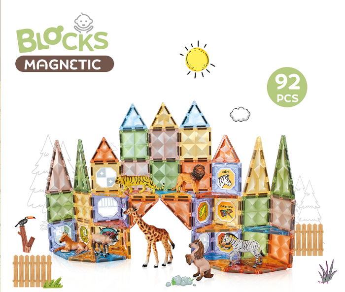Joc magnetic Diamond La Zoo - 92 piese (7.5 cm) [4]