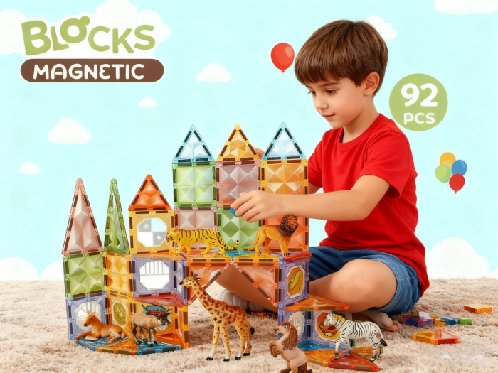 Joc magnetic Diamond La Zoo - 92 piese (7.5 cm) [5]