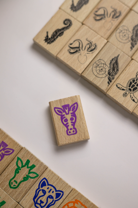 Joc Mahjong din lemn pentru copii, 49 piese [6]