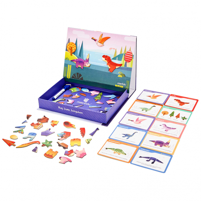 Joc puzzle magnetic de arta si asociere - Lumea dinozaurilor [2]