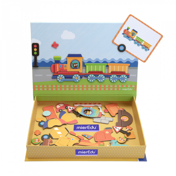 Joc puzzle magnetic de arta si asociere - Vehicule [2]