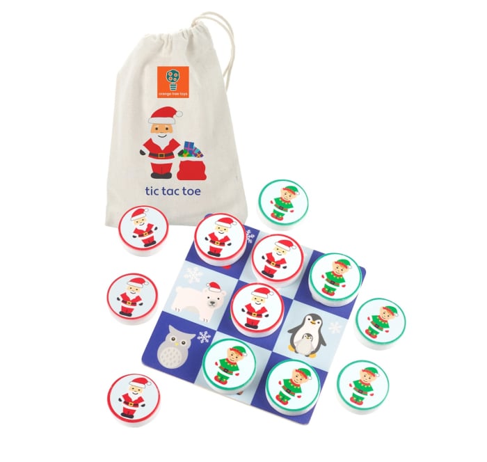 Joc tic tac toe din lemn varianta de sarbatori, Orange Tree Toys [2]