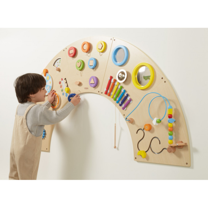 Jucarie de perete senzoriala Curcubeu cu 12 Activitati, Viga [13]