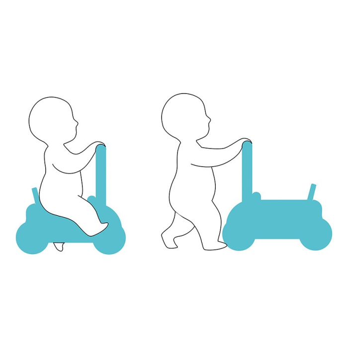 Jucarie de plimbat - Premergator/Antemergator multifunctional cu cuburi din lemn - Vilac [3]