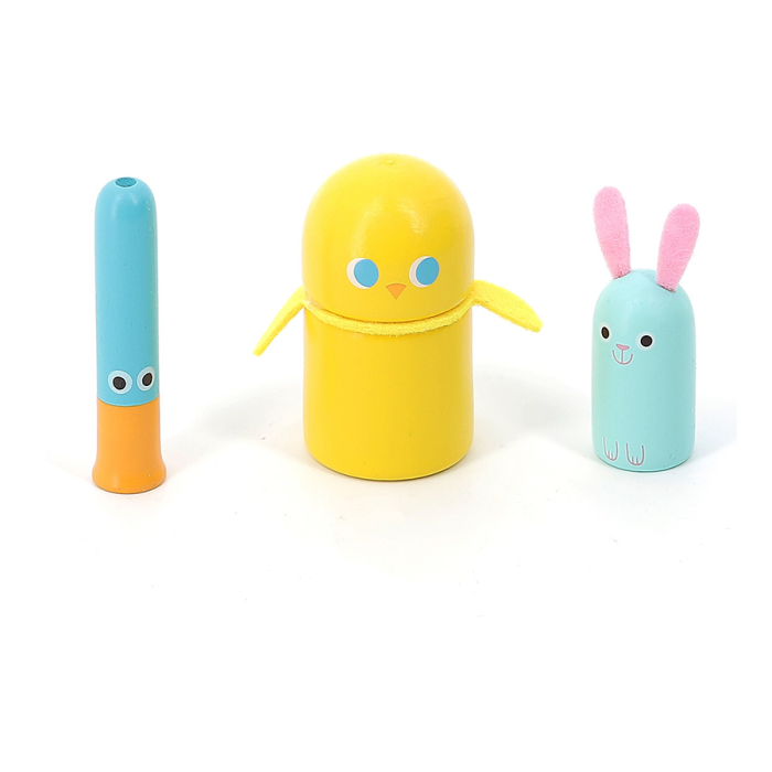 Jucarie de tras si de indemanare / stivuit, din lemn - Tractor cu activitati - Vilac [4]