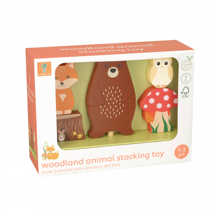 Jucarie din lemn de stivuit cu animalele padurii, Orange Tree Toys [1]