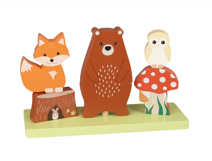 Jucarie din lemn de stivuit cu animalele padurii, Orange Tree Toys [2]