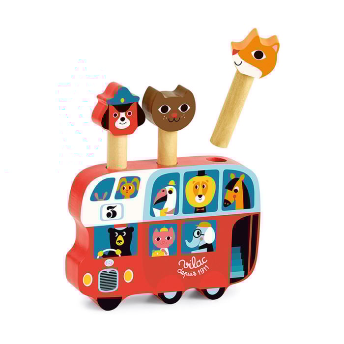 Jucarie din lemn POP-UP Autobuz - design Ingela P. Arrhenius - Vilac [1]