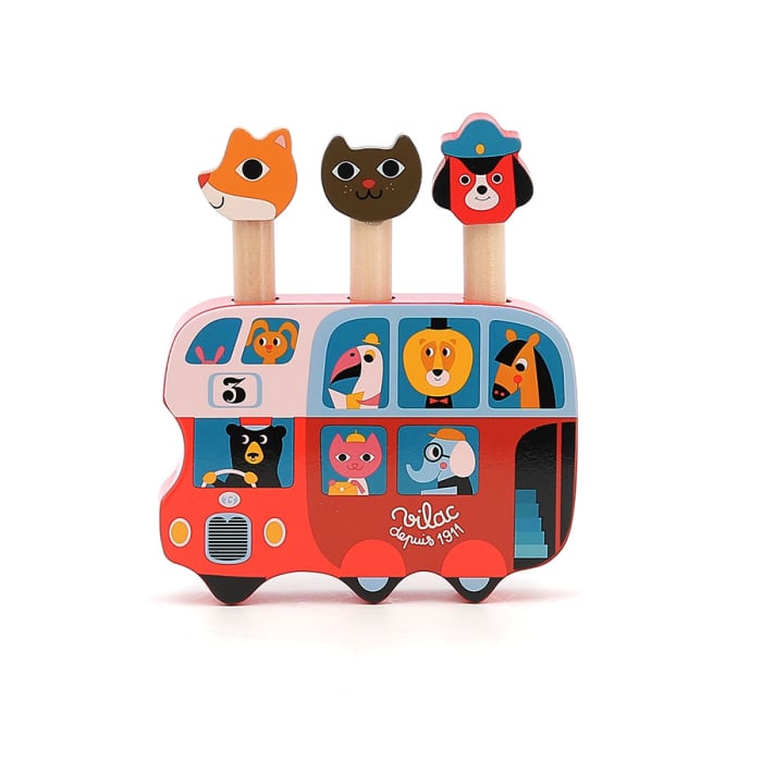 Jucarie din lemn POP-UP Autobuz - design Ingela P. Arrhenius - Vilac [3]