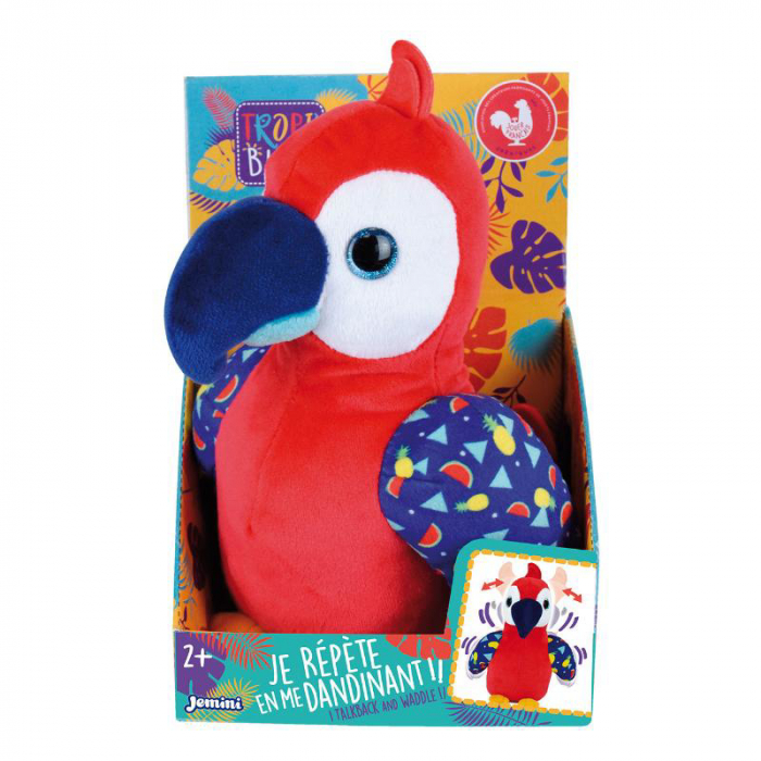 Jucarie Plus Jemini Papagal Vorbitor 20cm Rosu [5]