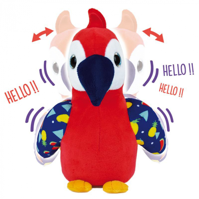 Jucarie Plus Jemini Papagal Vorbitor 20cm Rosu [4]