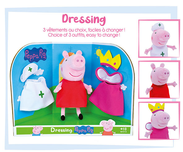 Jucarie Plus Jemini Peppa Pig 20cm cu Costumase de Schimb [5]
