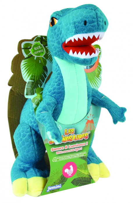 Jucarie Plus Muzicala Jemini Cu Lumini 25cm Velociraptor [3]