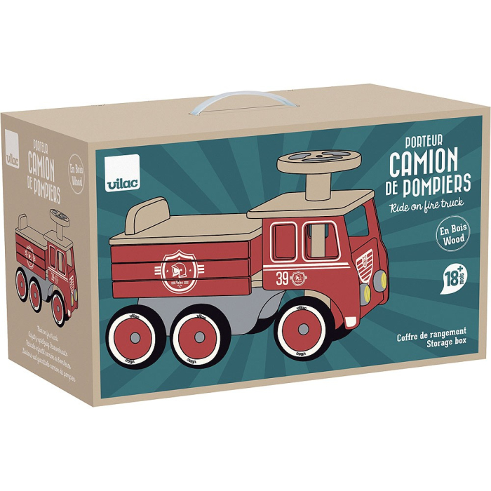 Jucarie Ride-On Camion de pompieri - Premergator din lemn - Vilac [4]