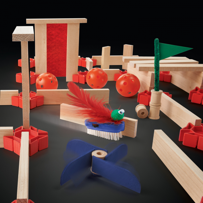 KEVA Maker Bot Maze, labirint cu piese de lemn și roboți motorizați [5]