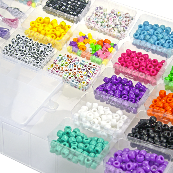 Kit creativ DIY - coliere și brățări cu mărgele, 1500 piese, Perline ABC [2]