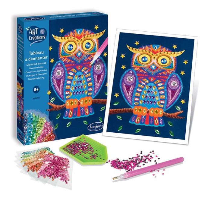 Kit creativ cu diamante / strasuri - Canvas Bufnita - Sentosphere [2]