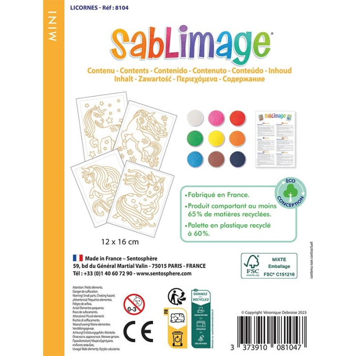 Kit creativ cu nisip colorat - Mini Sablimage Unicorni - Sentosphere [3]