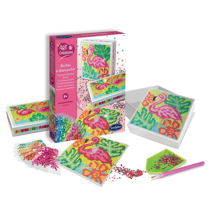 Kit creativ cutii cu diamante / strasuri - Flamingo - Sentosphere [2]