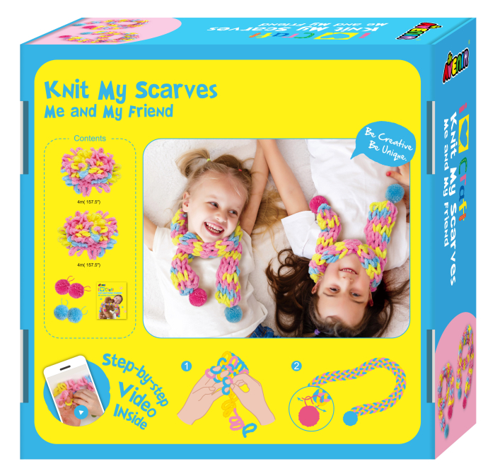 Kit creativ de tricotat esarfe - pentru tine si prietena ta dragalasa [2]