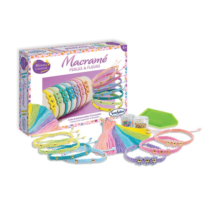 Kit creativ DIY - Bratari Macramé Perle si Flori - Sentosphere [2]
