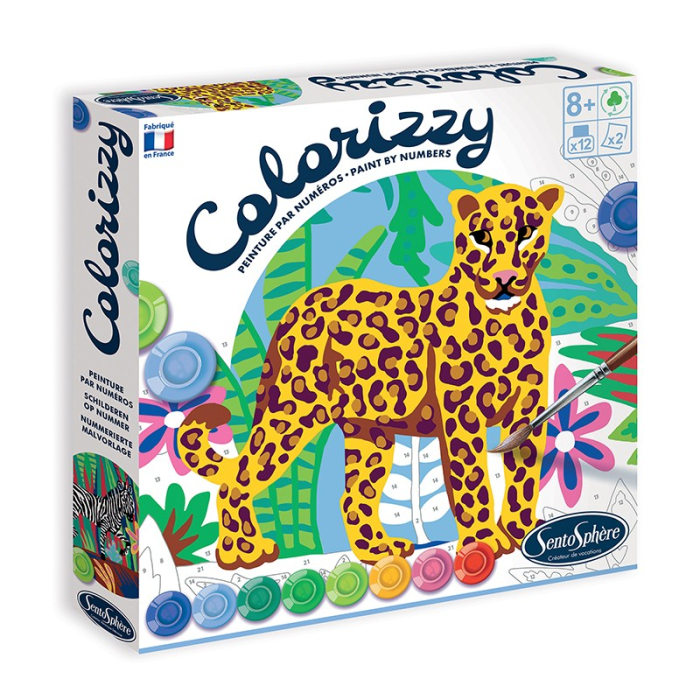 Kit creativ pictura pe numere - Colorizzy Zebra si Leopard - Sentosphere [1]