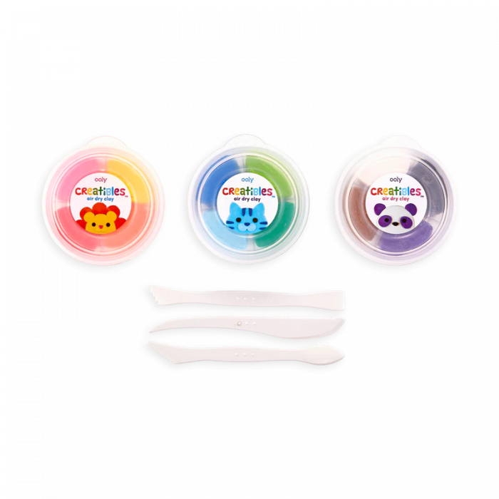 Kit DIY Creatibles - plastilina cu uscare la aer - set de 12 culori si 3 ustensile [4]