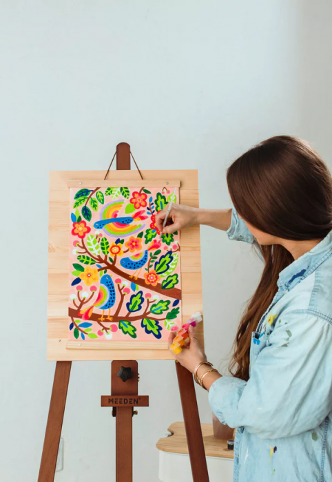Kit panza canvas - Picteaza pe numere - Blue Birds [4]