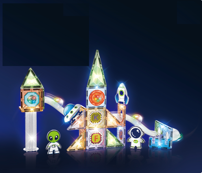 Labirint magnetic Diamond cu lumini - In spatiu 69 piese (7.5 cm) [6]