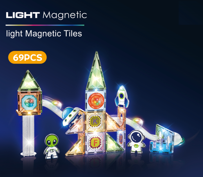 Labirint magnetic Diamond cu lumini - In spatiu 69 piese (7.5 cm) [3]