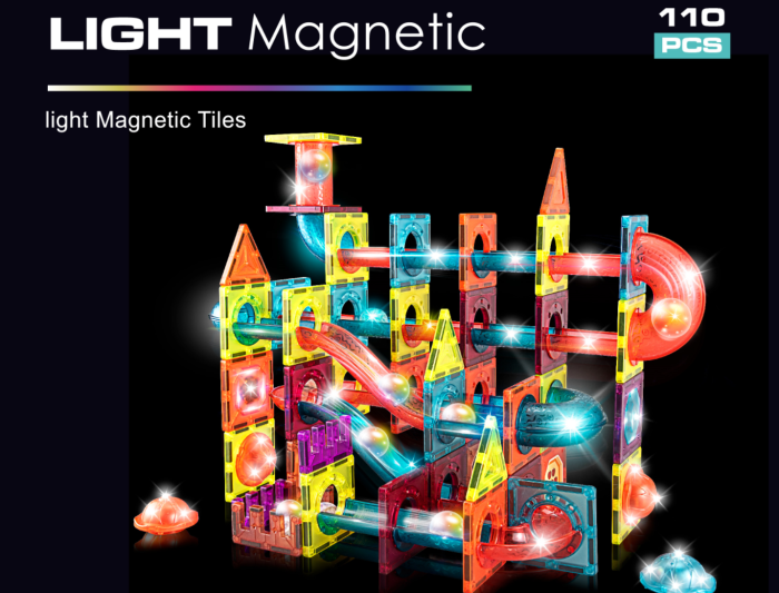 Labirintul meu magnetic cu lumini - 110 piese (7.5 cm) [3]