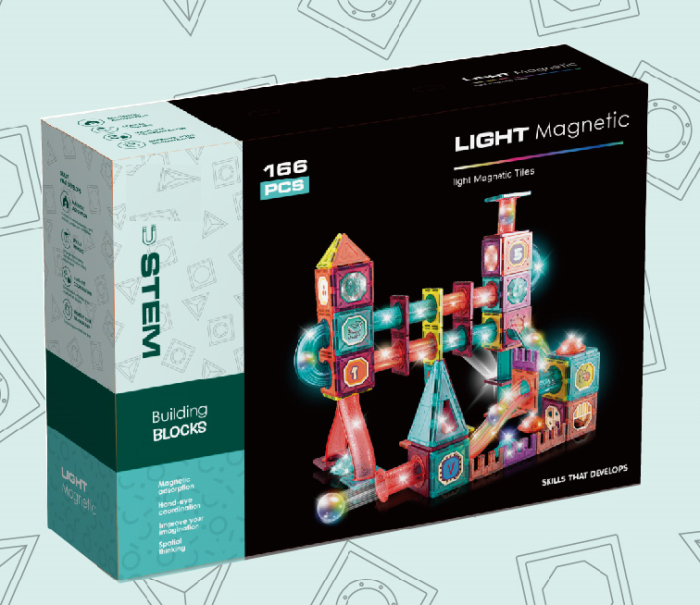 Labirintul meu magnetic cu lumini - 166 piese (7.5 cm) [2]