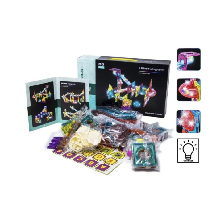 Labirintul meu magnetic cu lumini - 65 piese (7.5 cm) [3]