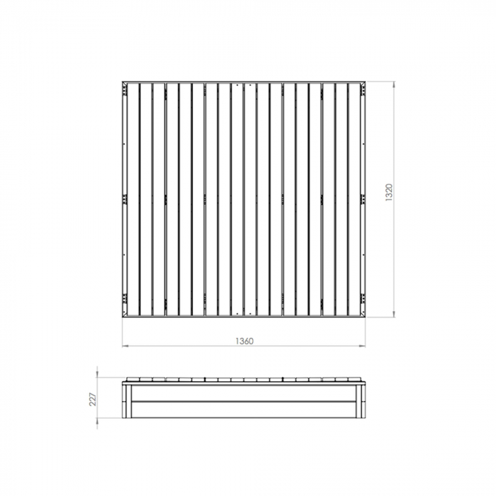 Ladă de nisip din lemn Aksent 136x132 cm, Exit Toys [4]