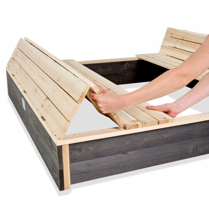 Ladă de nisip din lemn Aksent 136x132 cm, Exit Toys [6]