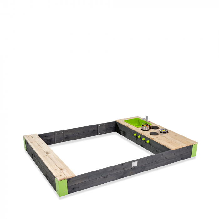 Ladă de nisip din lemn Aksent 200x140 cm, Exit Toys [1]