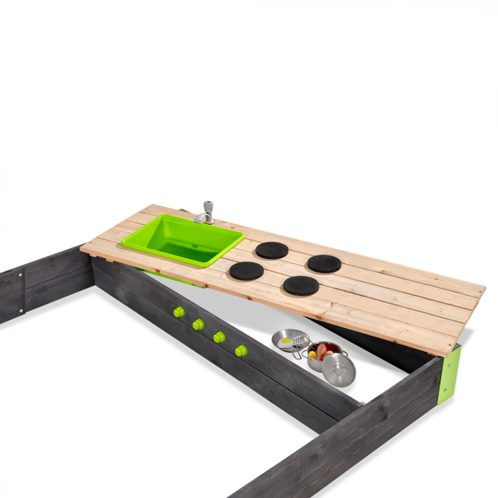Ladă de nisip din lemn Aksent 200x140 cm, Exit Toys [5]