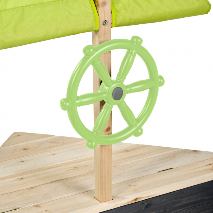 Ladă de nisip din lemn Aksent în formă de barcă, 190x90 cm, Exit Toys [3]